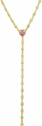 Savvy Cie Jewels By the Yard Cubic Zirconia Y-Necklace in Gold/pink at Nordstrom Rack