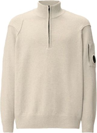 C.P. Company Polo Collar - Heren - Coltruien - Wit - XL - Katoen - Truien & Vesten