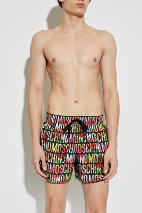 Moschino Swim Shorts With Logo, Mens, Multicolour