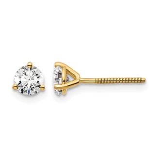 Diamond2Deal 14k Gold 2/3 ct Round Lab Grown Diamond Stud Earrings Screw Back VS Clarity, D-E Color
