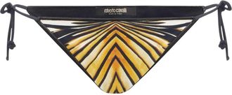 Roberto Cavalli Ray of Gold-print bikini bottoms - women - Elastane/Polybutylene Terephthalate (PBT)/Polyester/Elastane - M