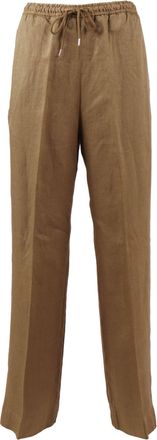 BRIGLIA 1949 Relaxed Straight Leg Linen Straight-Leg Pants