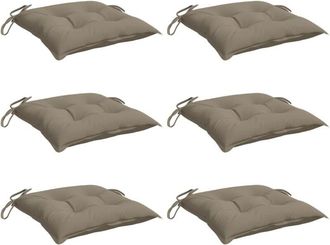 vidaXL Cojines De Silla De Jard&iacute;n 6 Uds Tela Oxford Taup&eacute; 40x40x7 Cm Vidaxl