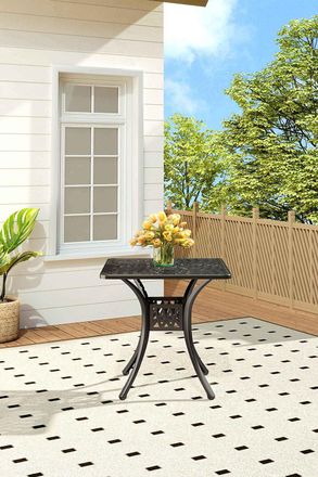 Living and Home Black Square Outdoor Garden Dining Table