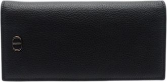 Dior Black Leather Long Wallet (Bi-Fold) (Pre-Owned)