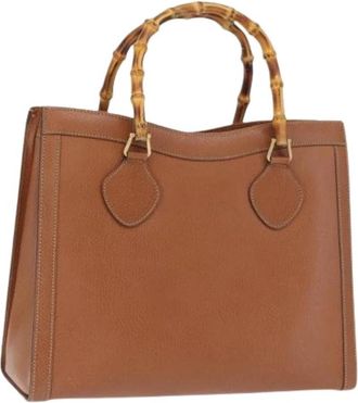Gucci Pre-owned Vintage Handtas - Dames - Vintage Handtas - Bruin - ONE Size - Leer - Vintage