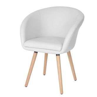 Hhg Hhg - Nunca Usado] Silla De Comedor Malm&ouml; T633, Silla Silla De Cocina, Dise&ntilde;o Retro A&ntilde;os 50, Polipiel, Blanco