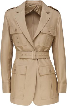 Max Mara Pacos Jacket - Dames - Jas met riem - Bruin - XS - Katoen - Jassen