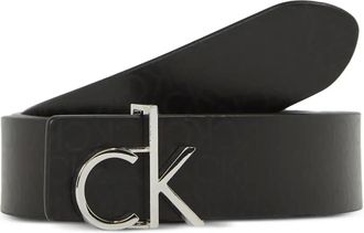 Calvin Klein logo-buckle leather belt - women - Calf Leather - 95 - Black