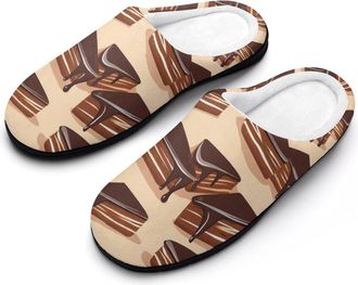 Generic Chocolate Cake Slices Fashion Cotton Slippers for Women Memory Foam House Slippers Non-Slip House Bedroom Shoes