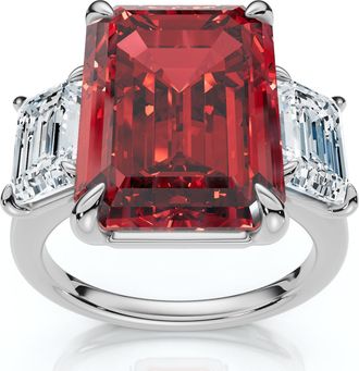 Pompeii3 13Ct Ruby & Diamond Ring 14k Gold or Platinum Lab Grown