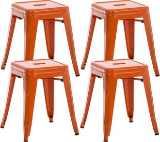 Clp Clp - Set De 4 Taburetes Bajos Armin Naranja