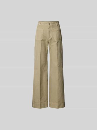 Victoria Beckham Wide Fit Hose mit aufgesetzten Taschen in Hellgrau, Gr&ouml;&szlig;e 25