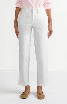Lands End Mid Rise Classic Straight Leg Chino Ankle Pants in White at Nordstrom, Size 20W