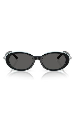 Tiffany & Co. 54mm Oval Sunglasses in Black On Tiffany Blue /Dark Grey at Nordstrom