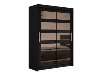 Mirjan24 Mobilier1 - Armario Closico 111, Negro, 200x120x58cm, Puertas De Armario: Correderas, N&uacute;mero De Estantes: 0