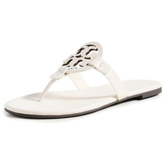 MILLER Tory Burch Womens Miller Soft Sandals - New Ivory/Off White - 6.5