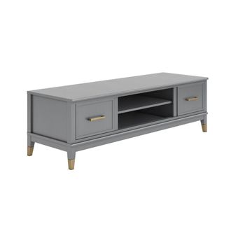 CosmoLiving by Cosmopolitan Mueble de tv con 2 puertas en efecto de madera gris