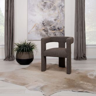 McKinley Chocolate Brown Boucle Upholstered Accent Side Chair