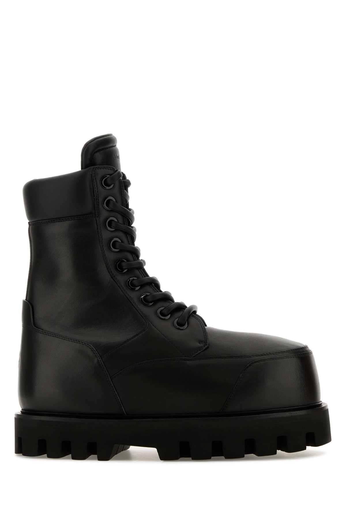 ショートブーツ・ブーティ Rubber boots - Alexander McQueen - Leather - Black Alexander McQueen - Black Leather Lace-Up Boots