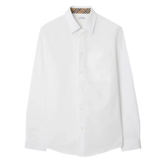 Burberry Knight Stamp Cotton Poplin Shirt, Size Small