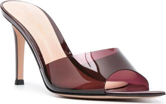 Gianvito Rossi Rode puntige plexiglas sandalen Made in Italy - Dames - Muiltjes - Rood - 35 EU - Schoenen