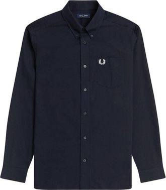 Fred Perry Klassiek Oxford Button-Down Overhemd - Heren - Casual Overhemden - Blauw - L - Katoen - Overhemden