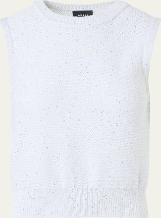 Akris Sleeveless Sequined Linen Cotton Sweater