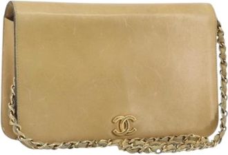 Chanel Pre-owned Vintage Schoudertas - Dames - Vintage Schoudertas - Beige - ONE Size - Leer - Vintage