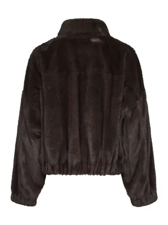 Max Mara Womens Short Faux-Fur Jacket Wkdanemone Brown Polyester Bomber