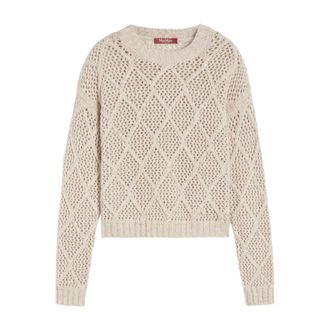 Max Mara Ellade Jumper - female - Max Mara Studio - Round-neck Knitwear - Beige - L - Knitwear