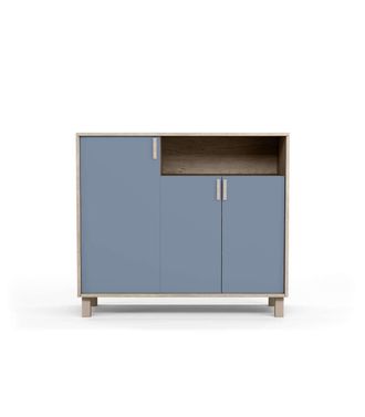 HERDASA Herdasa - Recibidor Zapatero 3 Puertas Modelo 520 Acabado Roble Claro/azul. 88 Cm (alto) X 100 Cm (ancho) X 37 Cm (prof.)