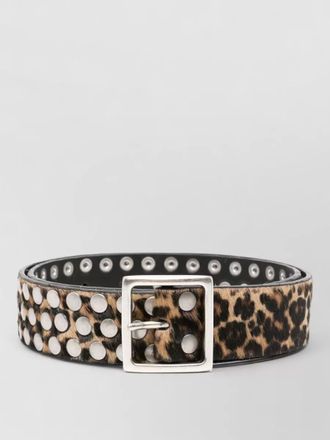 Golden Goose leopard-print studded leather belt