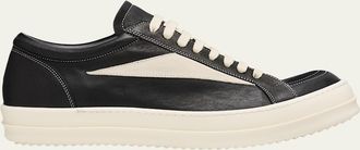 Rick Owens Mens Vintage Leather Low-Top Sneakers