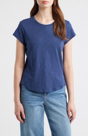 Bella Dahl Cotton Blend Slub Baby Tee in Midnight Surf at Nordstrom, Size X-Small