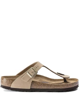Birkenstock Gizeh Sfb zandkasteel, nubuckleer