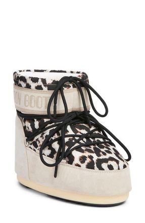 Moon Boot Icon Low Water Repellent Leopard Print Boot in Light Leopard at Nordstrom, Size 45
