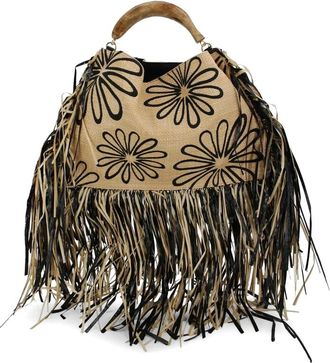 Farm Rio Floral Fringe Tote Bag
