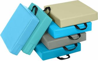 Costway Costway - Juego de 6 Pizas Cojines para Niños con Asa y Cremallera Cojines de Suelo Cojines de Asiento Multicolor para Habitaciones Infantiles y