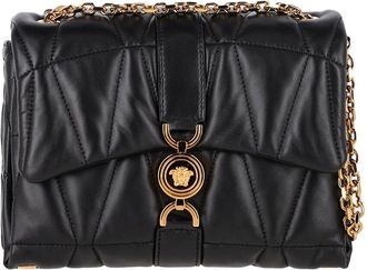Versace Black Leather Kleio Quilted Shoulder Bag (Authentic Pre-Loved)
