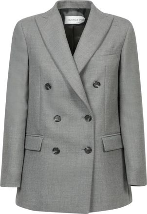 Blanca Vita Gloxy Blazer - Dames - Blazers - Grijs - L - Wol - Jassen