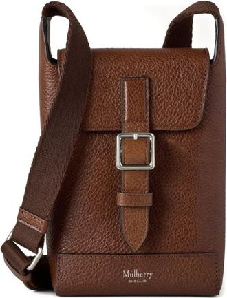 Mulberry Chiltern buckle-fastening leather phone bag - men - LWG-Certified Leather - One Size - Brown