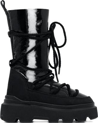 INUIKII Anfibi stringati con finitura lucida - Nero