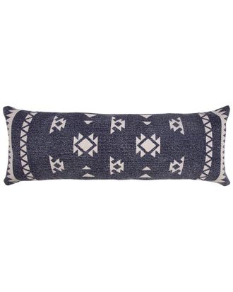 LR Home Southwestern Decorative Denim Geometric Lumbar Throw Pillow