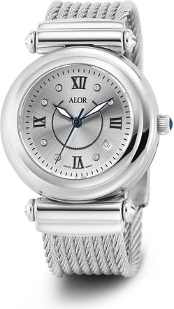 Alór Cable Diamond Watch In Silver