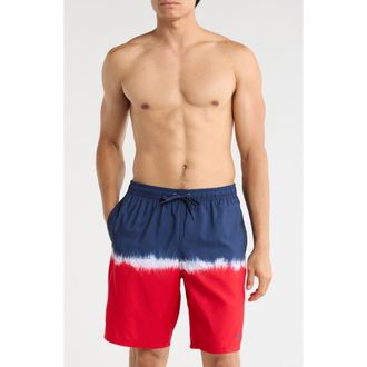 Nike 9-Inch Breaker Ocean Merge Swim Shorts in Red/Blue at Nordstrom Rack, Size Xx-Large