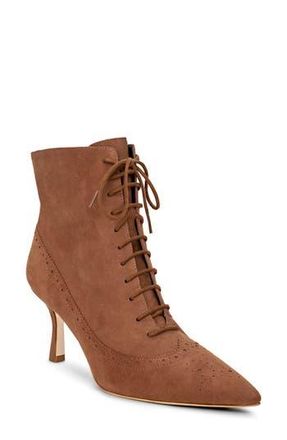 L'agence Fayette Lace-Up Bootie in Sand Suede at Nordstrom Rack, Size 6