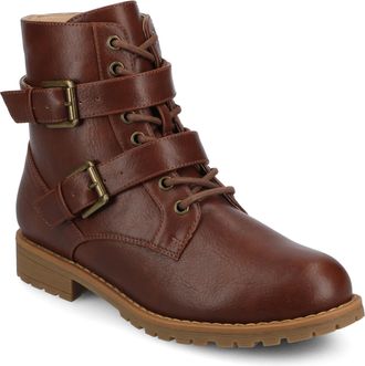 Journee Collection Womens Juliah Buckle Detail Lace-up Ankle Boots