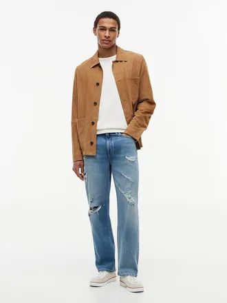 Tommy Hilfiger Mens Distressed Loose Jean - Light Wash Denim - 29W x 30L