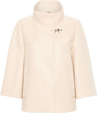 Fay Witte Wollen Jas - Dames - Zomerjassen - Wit - M - Wol - Jassen